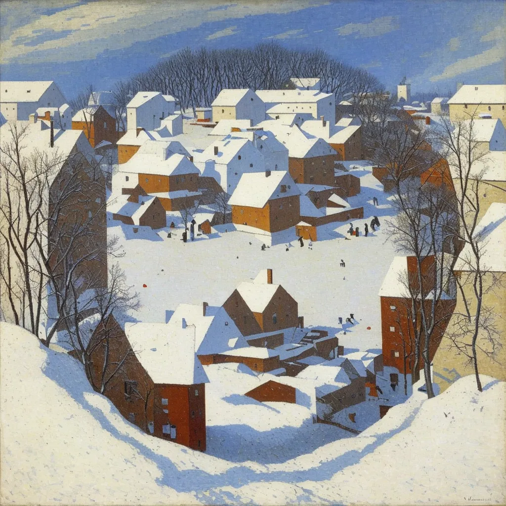 1913 - Morning in the Village after Snowstorm - Kazimir Malevich